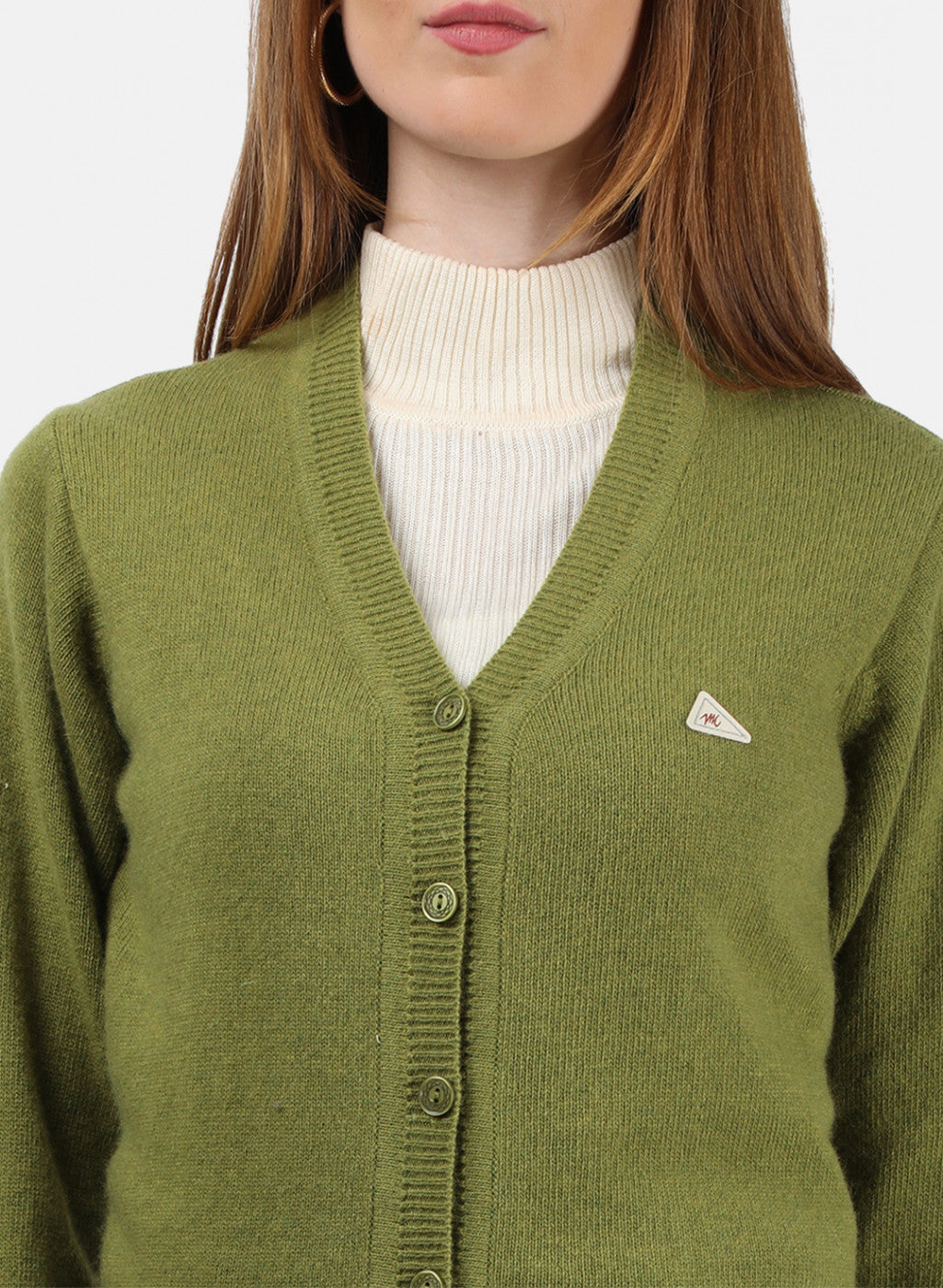 Women Green Solid Cardigan