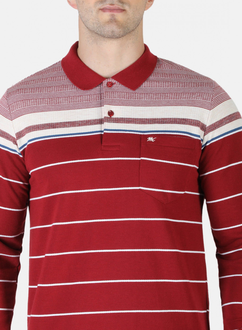 Men Maroon Stripe T-Shirt