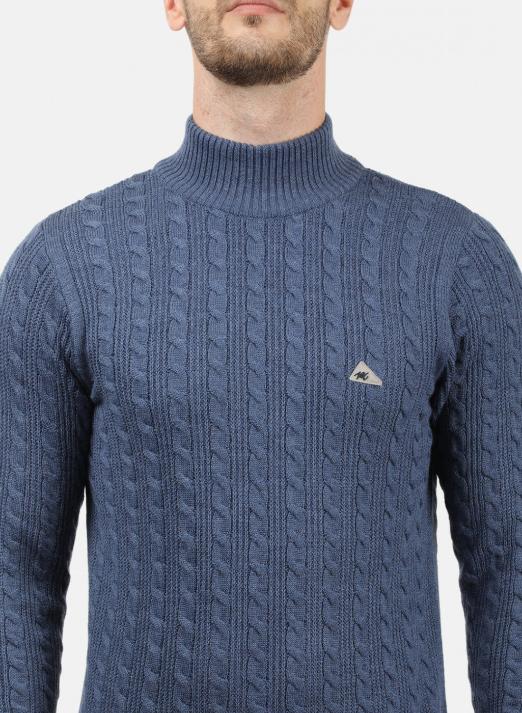 Men Blue Self Pullover