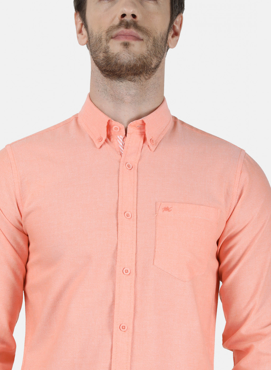 Mens Orange Solid Shirt