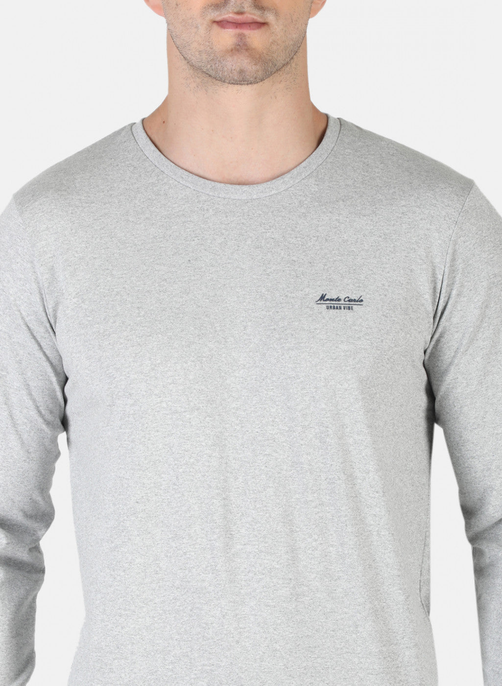 Men Grey Plain T-Shirt