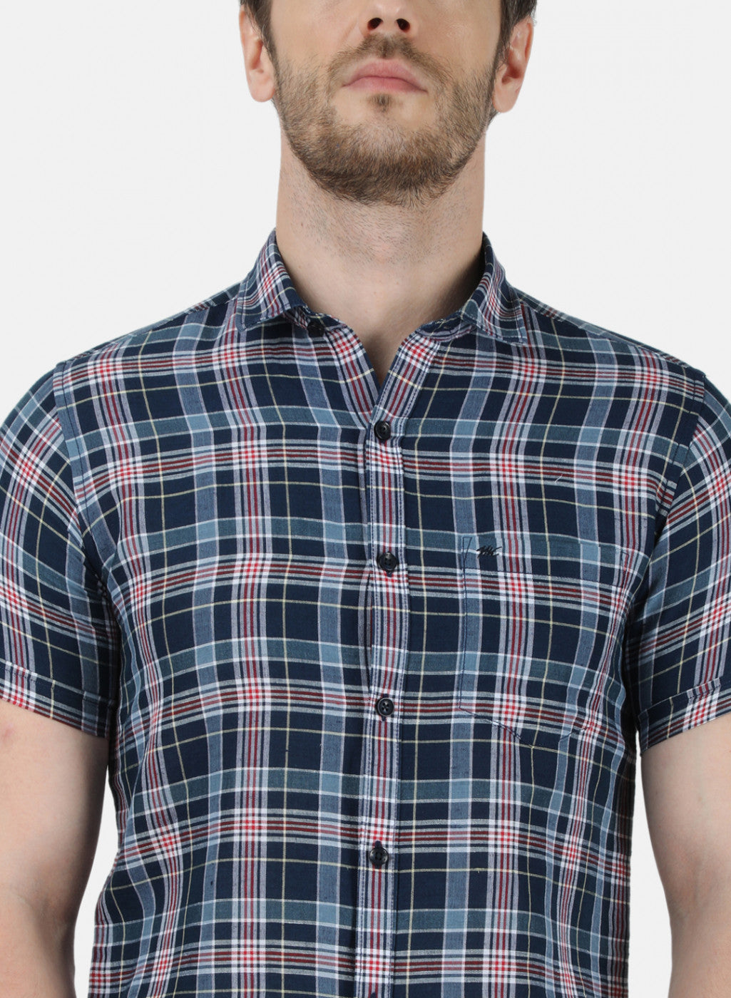 Mens NAvy Blue Check Shirt