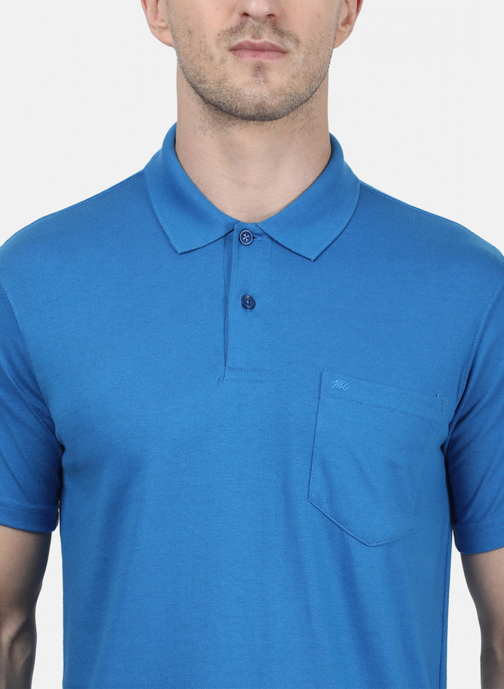 Mens Blue Plain T-Shirt