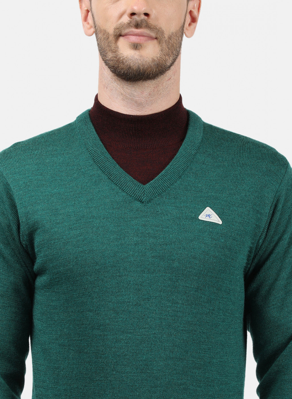 Men Green Solid Pullover