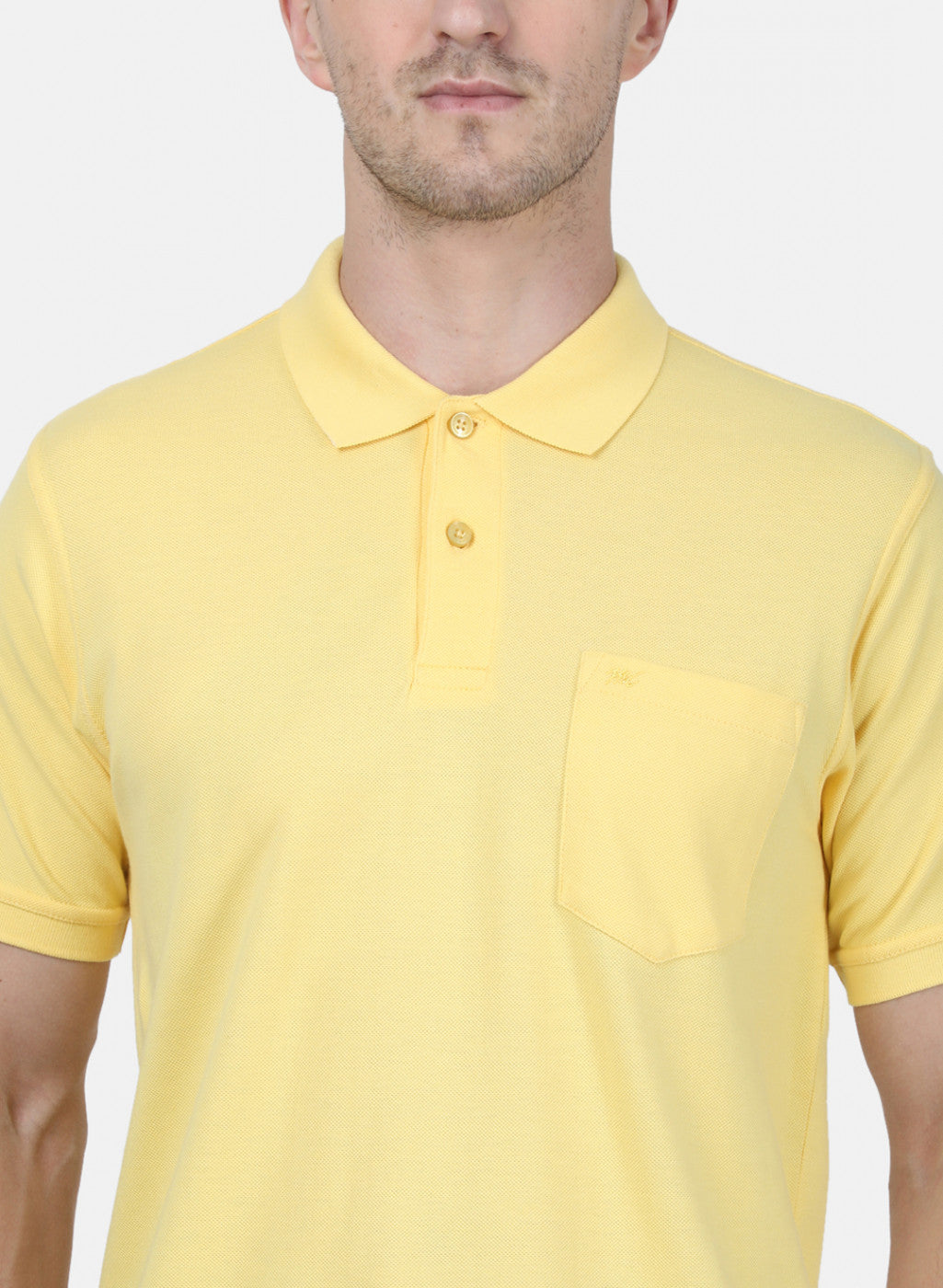 Mens Yellow Plain T-Shirt