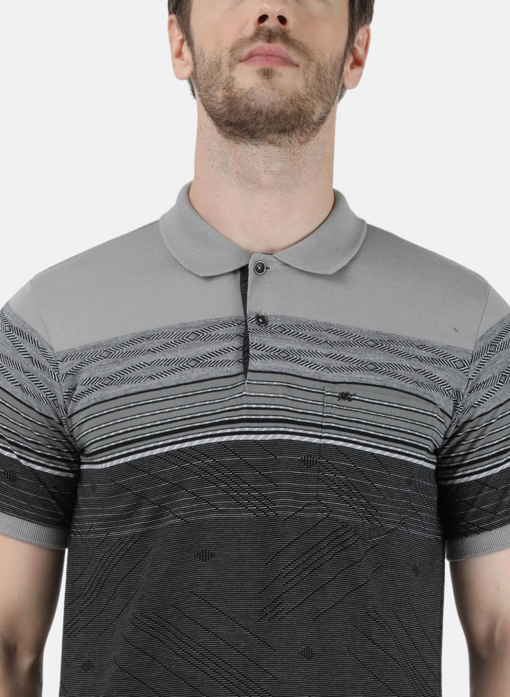 Mens Grey Stripe T-Shirt