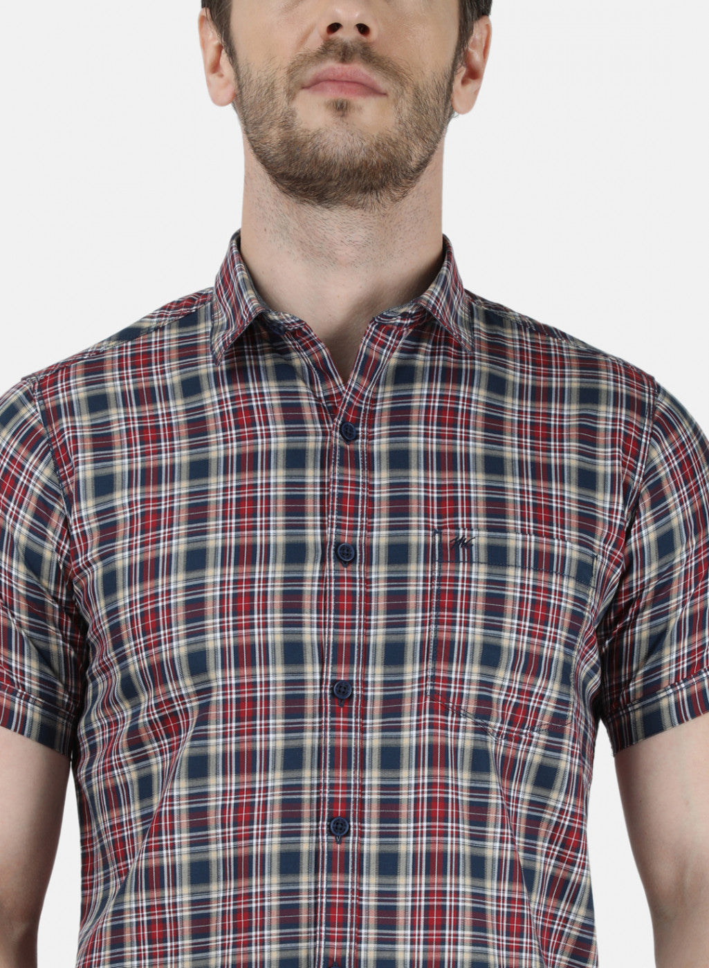 Mens Maroon Check Shirt