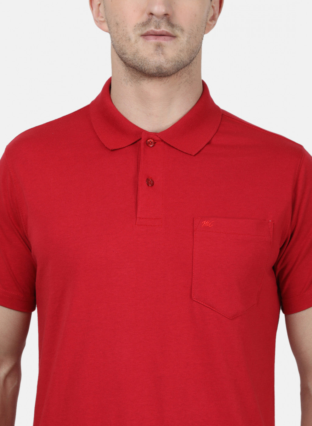 Mens Red Plain T-Shirt