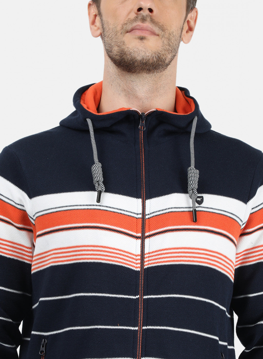 Men Blue Stripe Sweatshirt