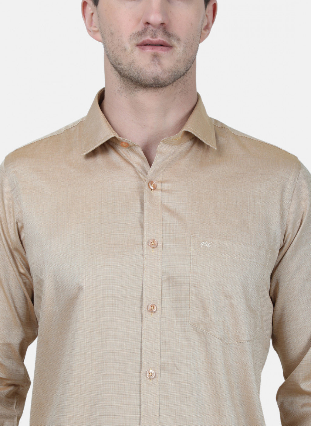 Mens Brown Printed Shirt