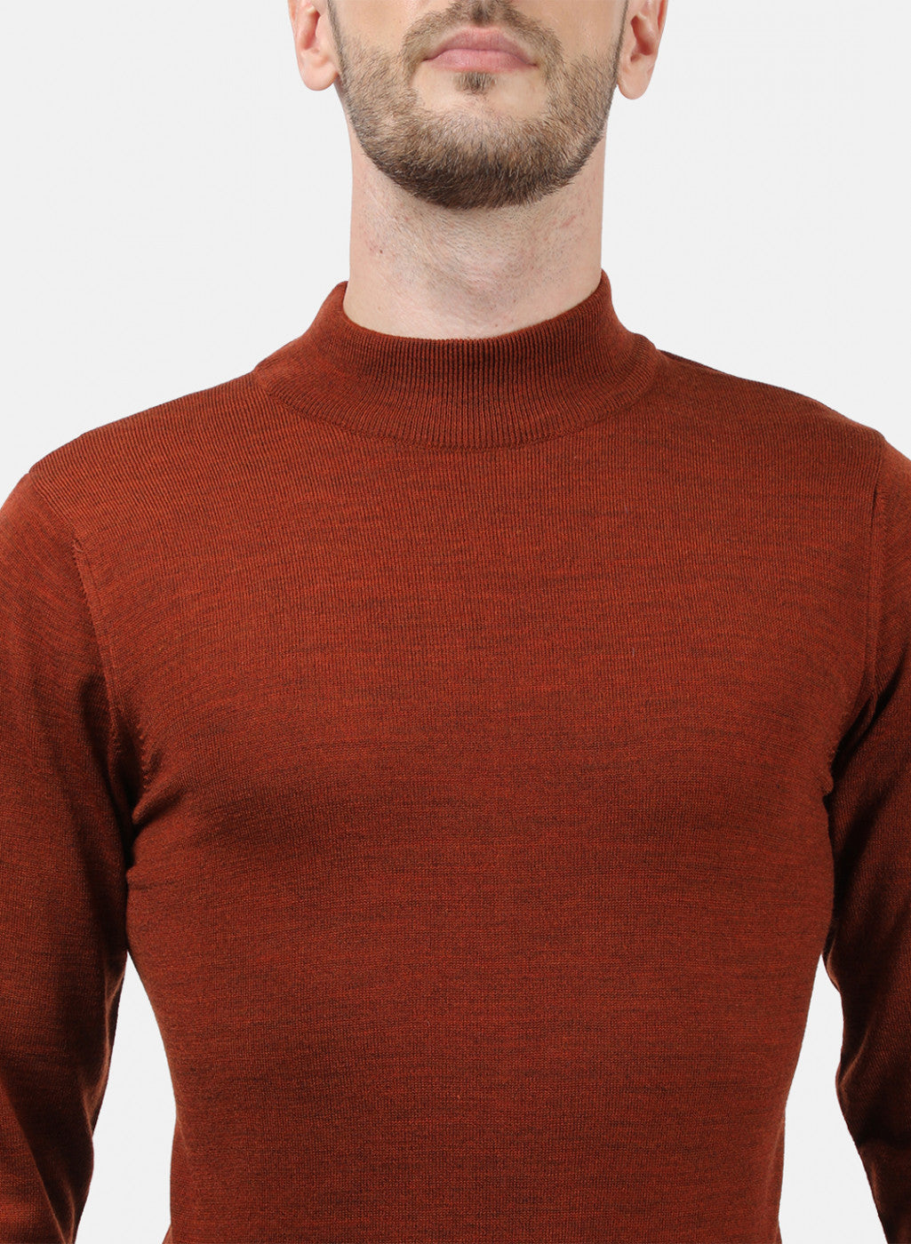 Men Brown Solid Pullover