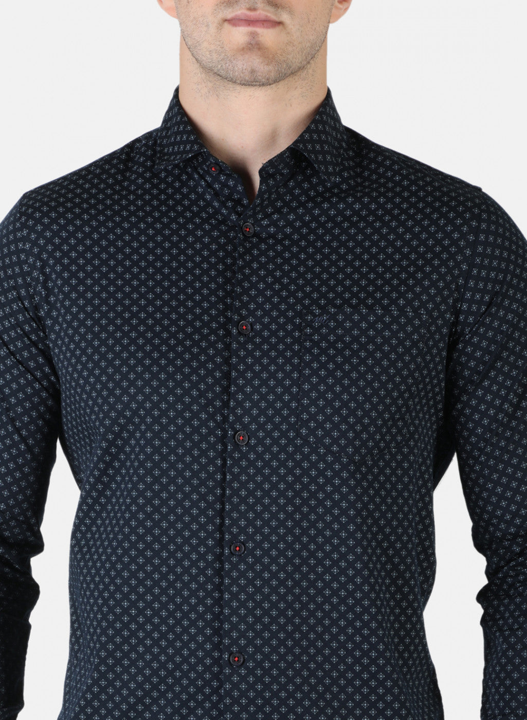 Men NAvy Blue Printed Shirt