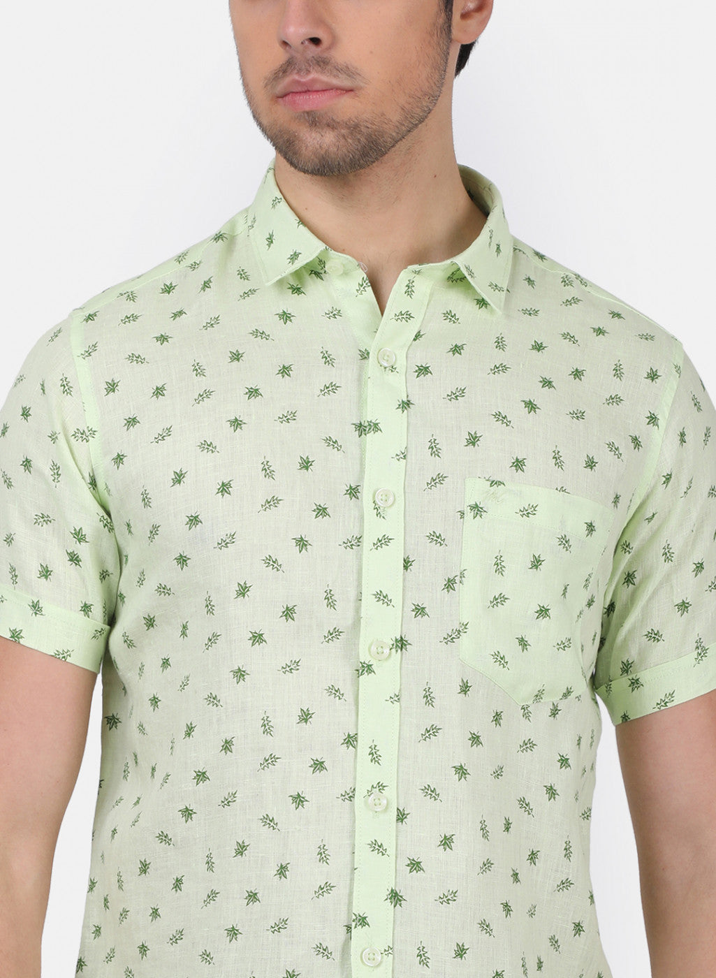 Men Green Printed Shirts