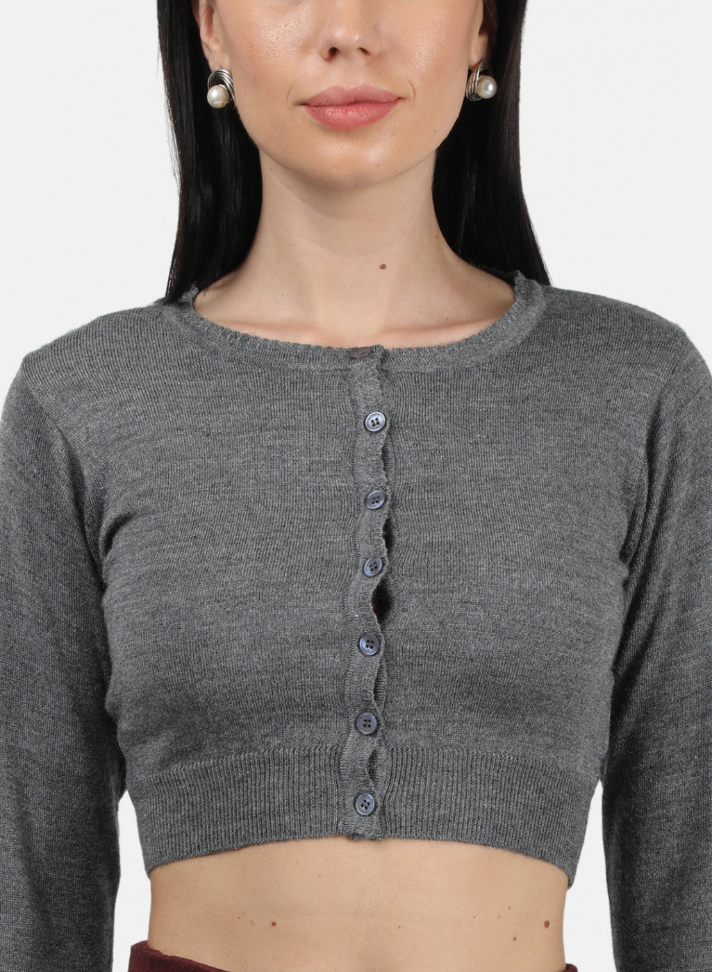 Women Grey Solid Blouse