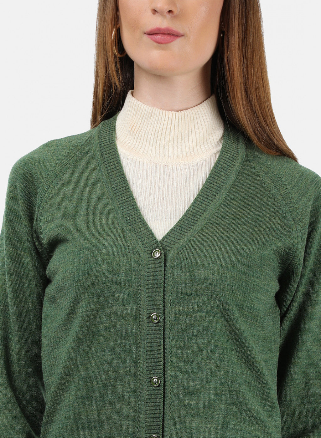 Women Olive Solid Cardigan