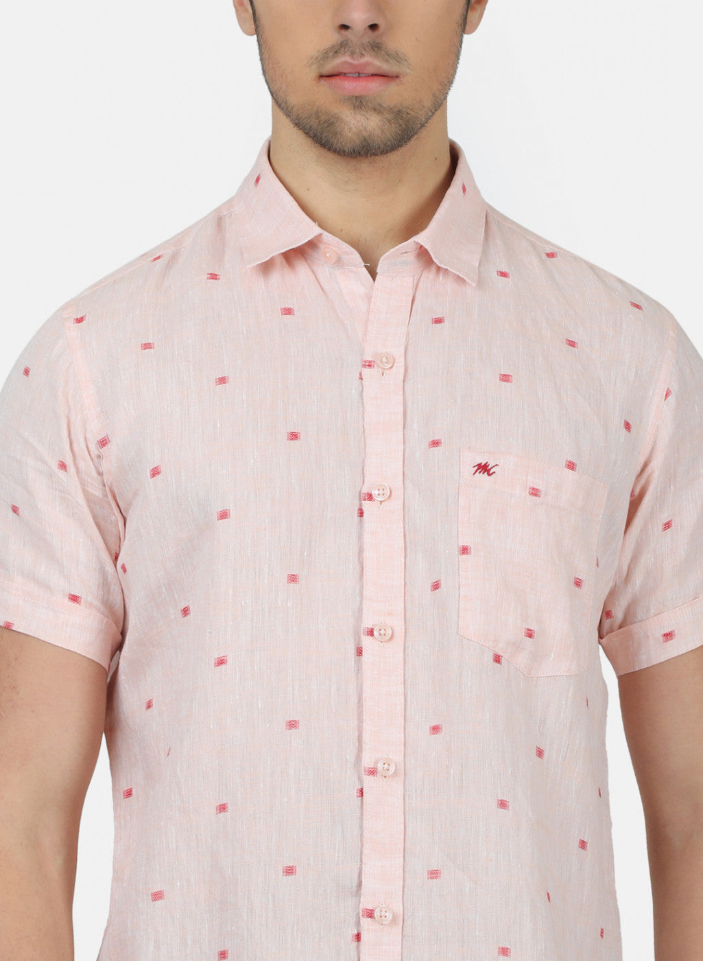 Men Peach Printed Shirts