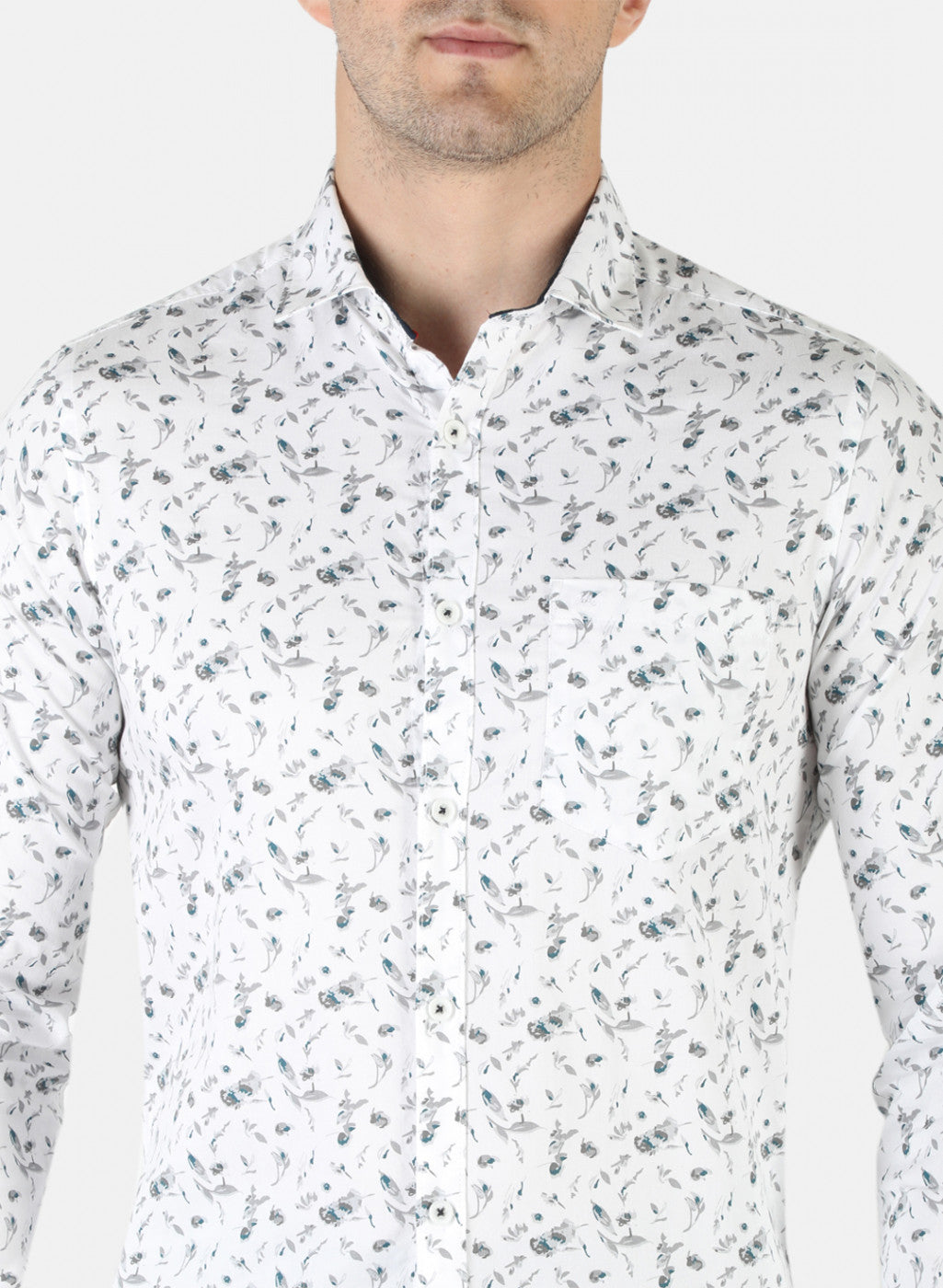 Men White Printed Shirt