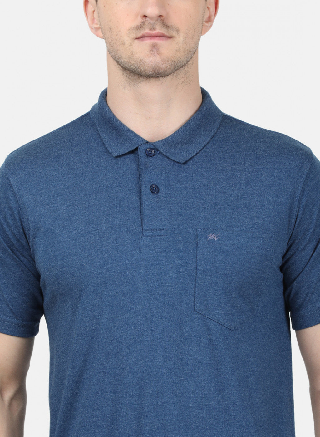 Mens Blue Plain T-Shirt