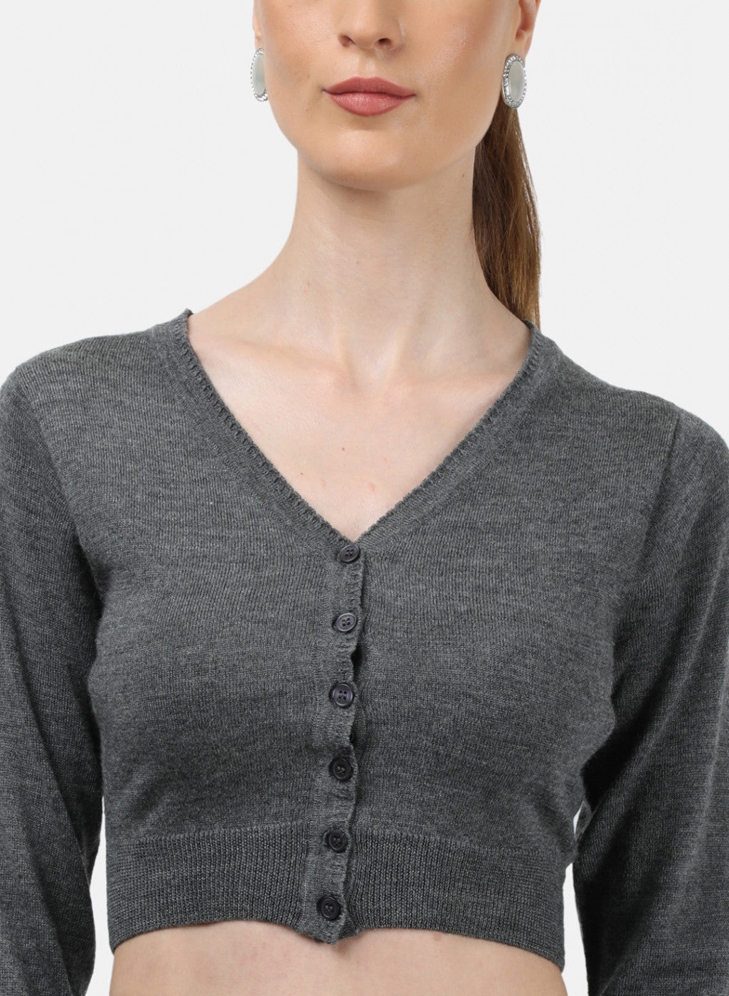 Women Grey Solid Blouse