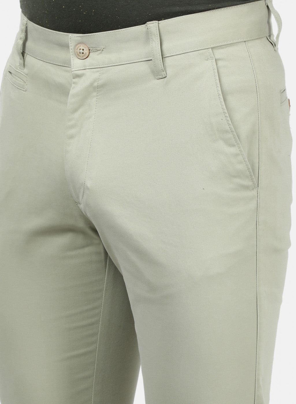 Men Green Plain Trousers