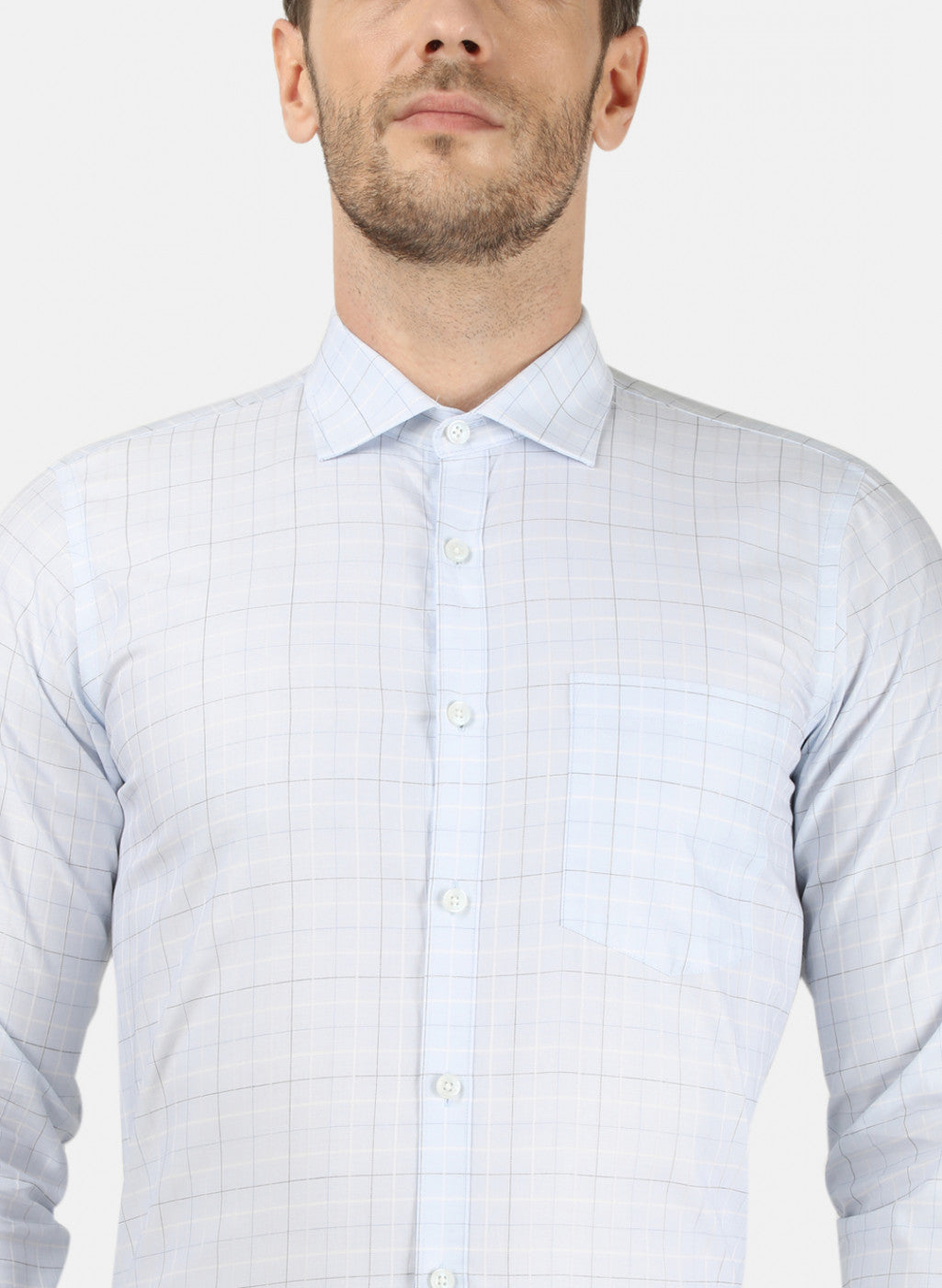 Mens Sky Blue Check Shirt