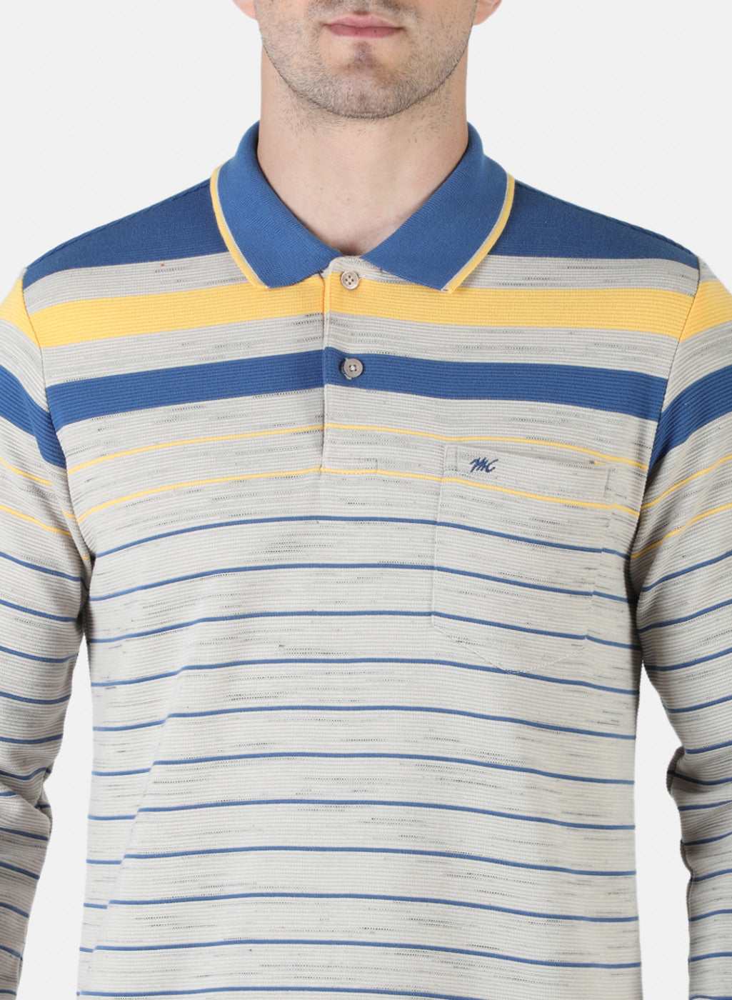 Men Grey Stripe T-Shirt