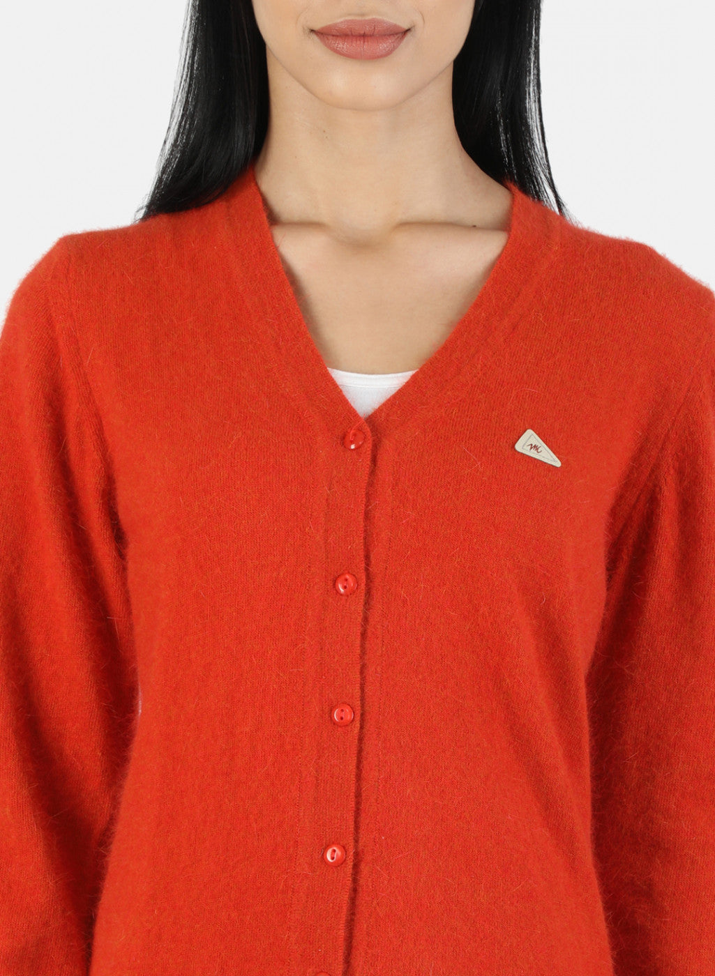 Women Orange Solid Cardigan