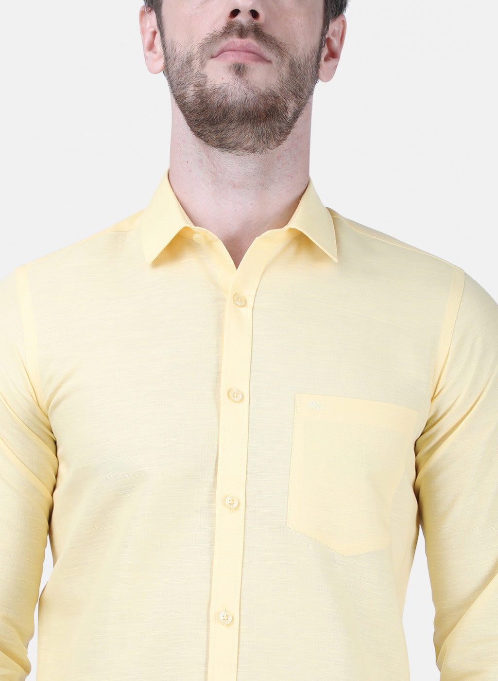 Mens Yellow Solid Shirt