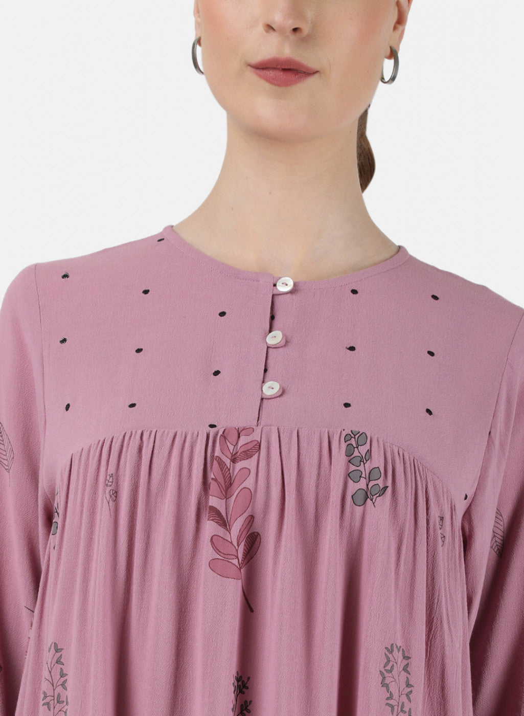 Womens Pink Printed Top