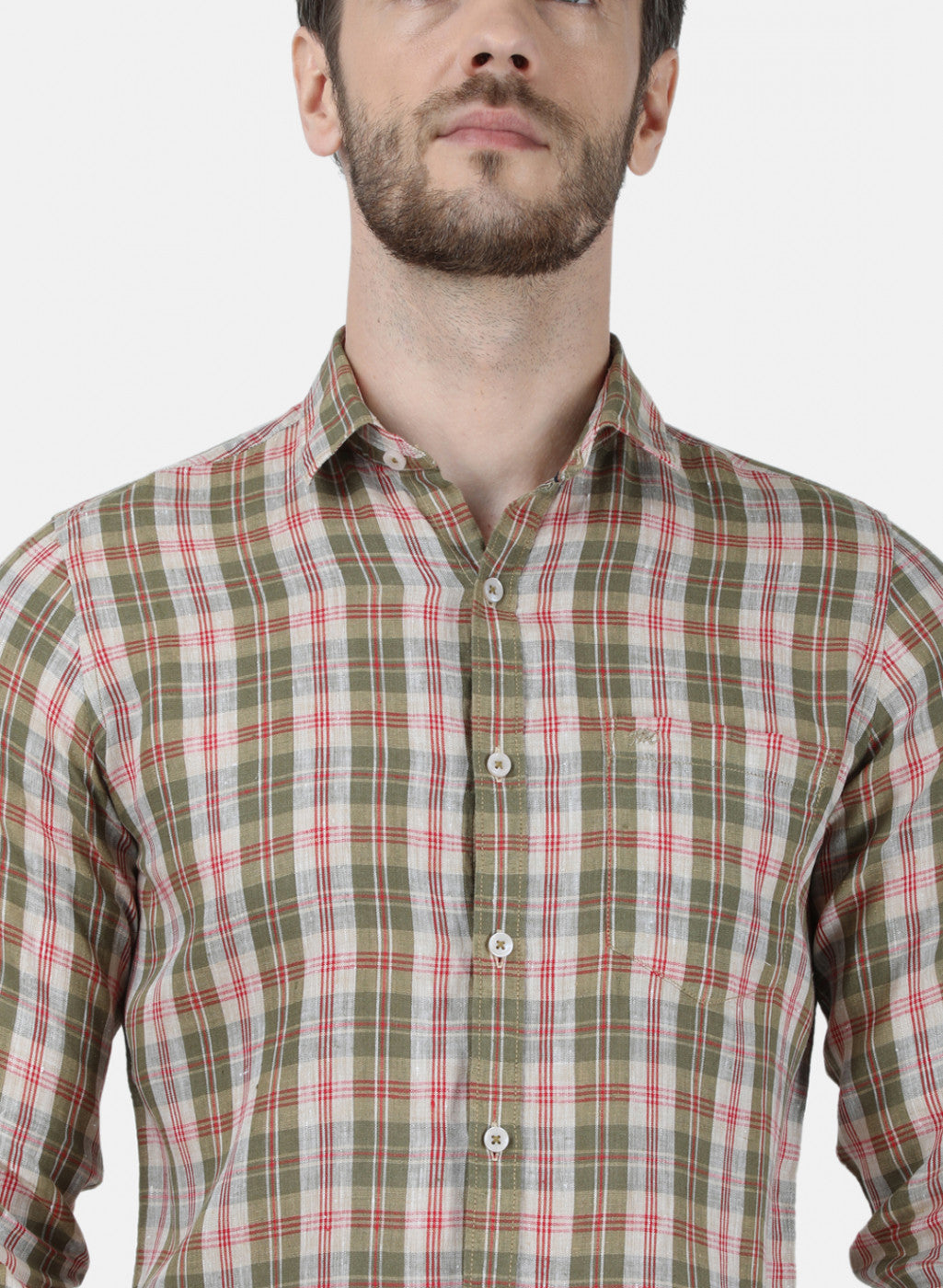 Mens Olive Check Shirt