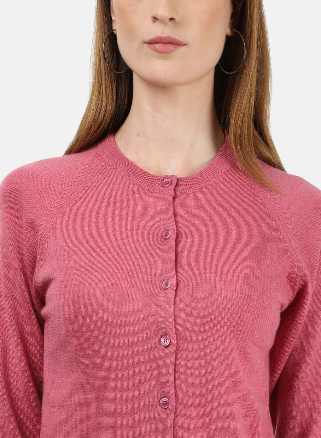 Women Pink Solid Cardigan