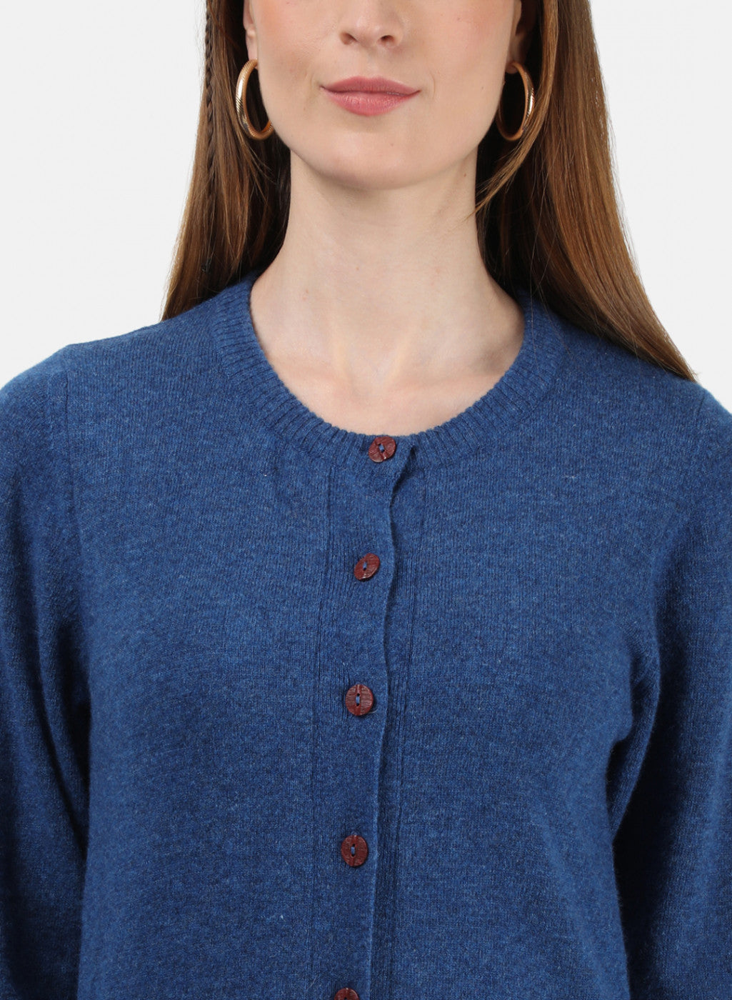 Women Blue Solid Cardigan