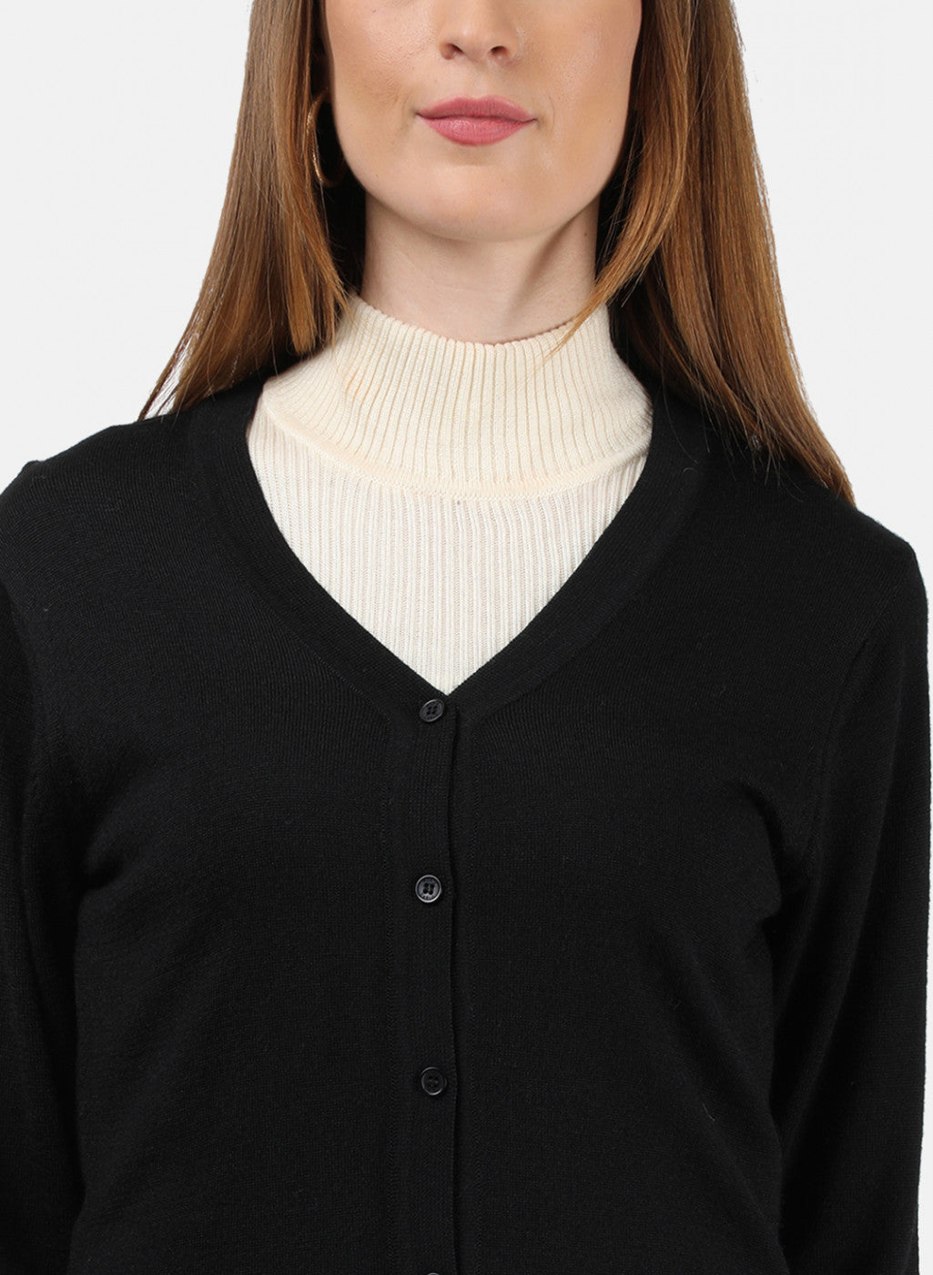 Women Black Solid Cardigan