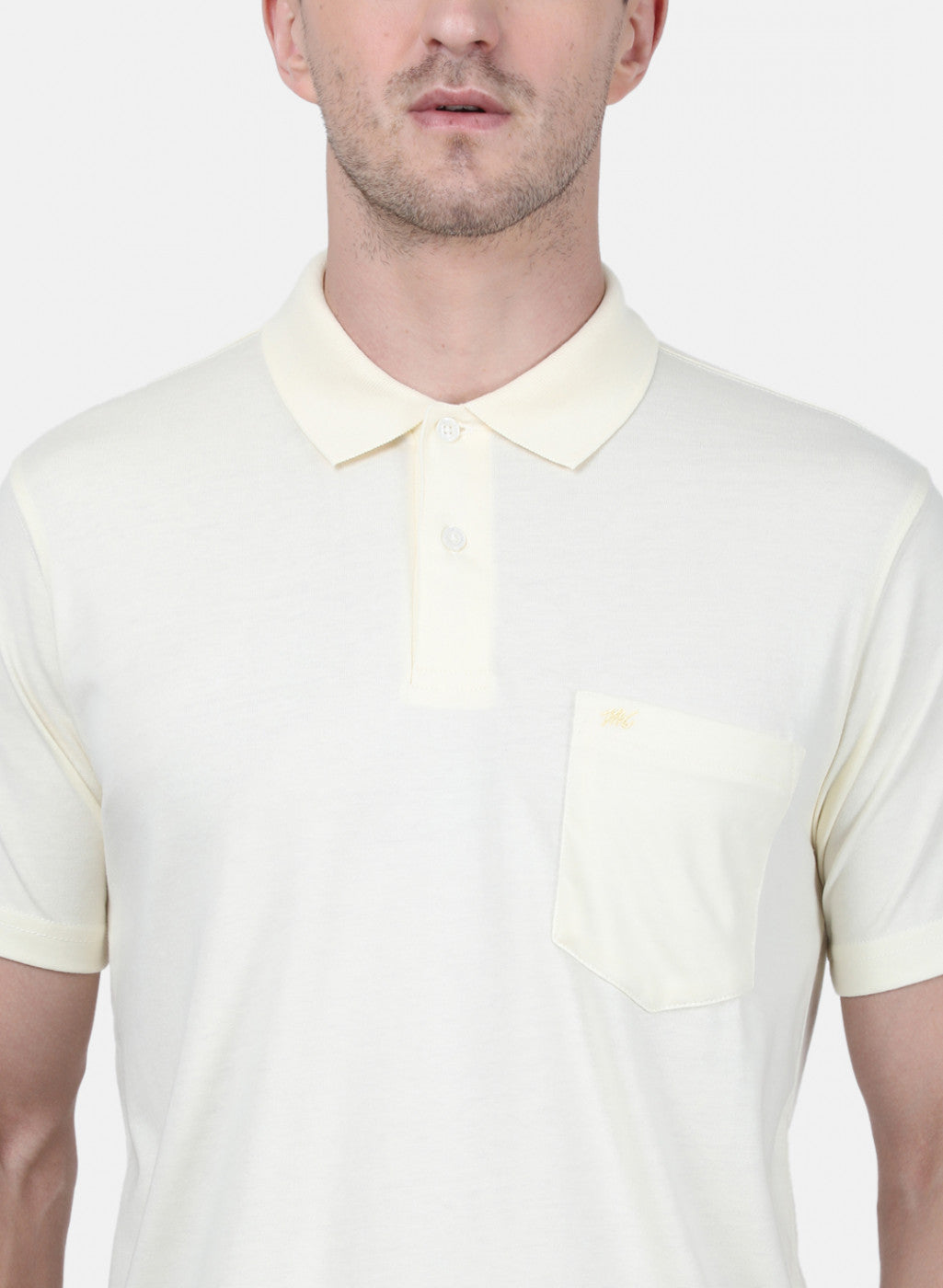 Mens Cream Plain T-Shirt