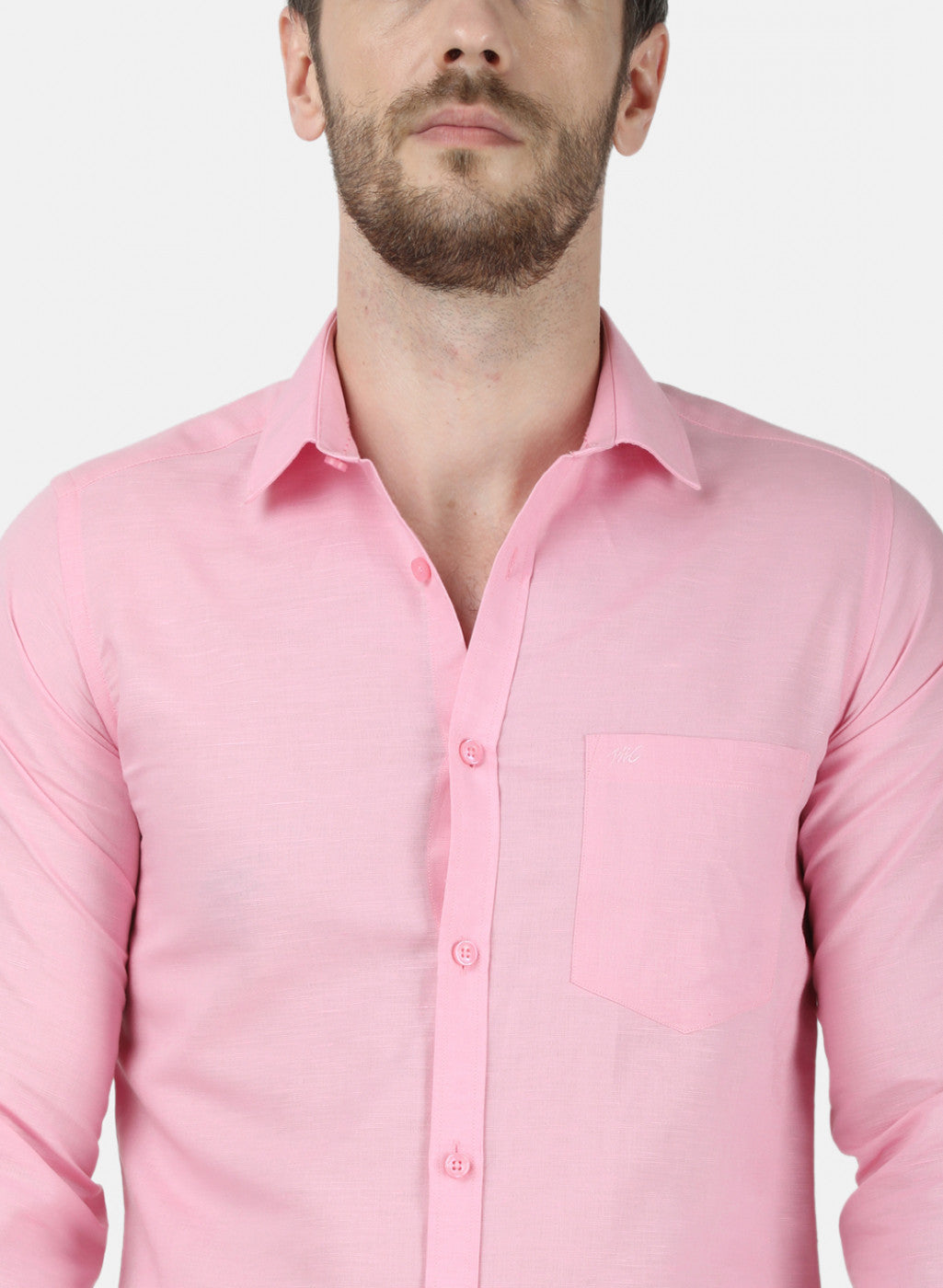 Mens Pink Solid Shirt