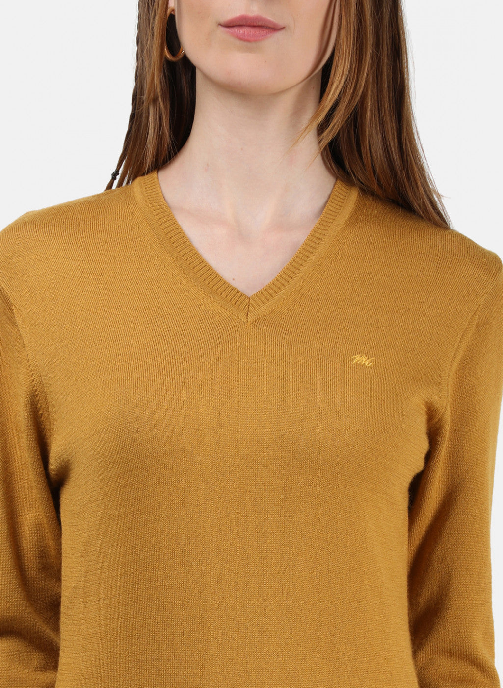 Women Yellow V Neck Top