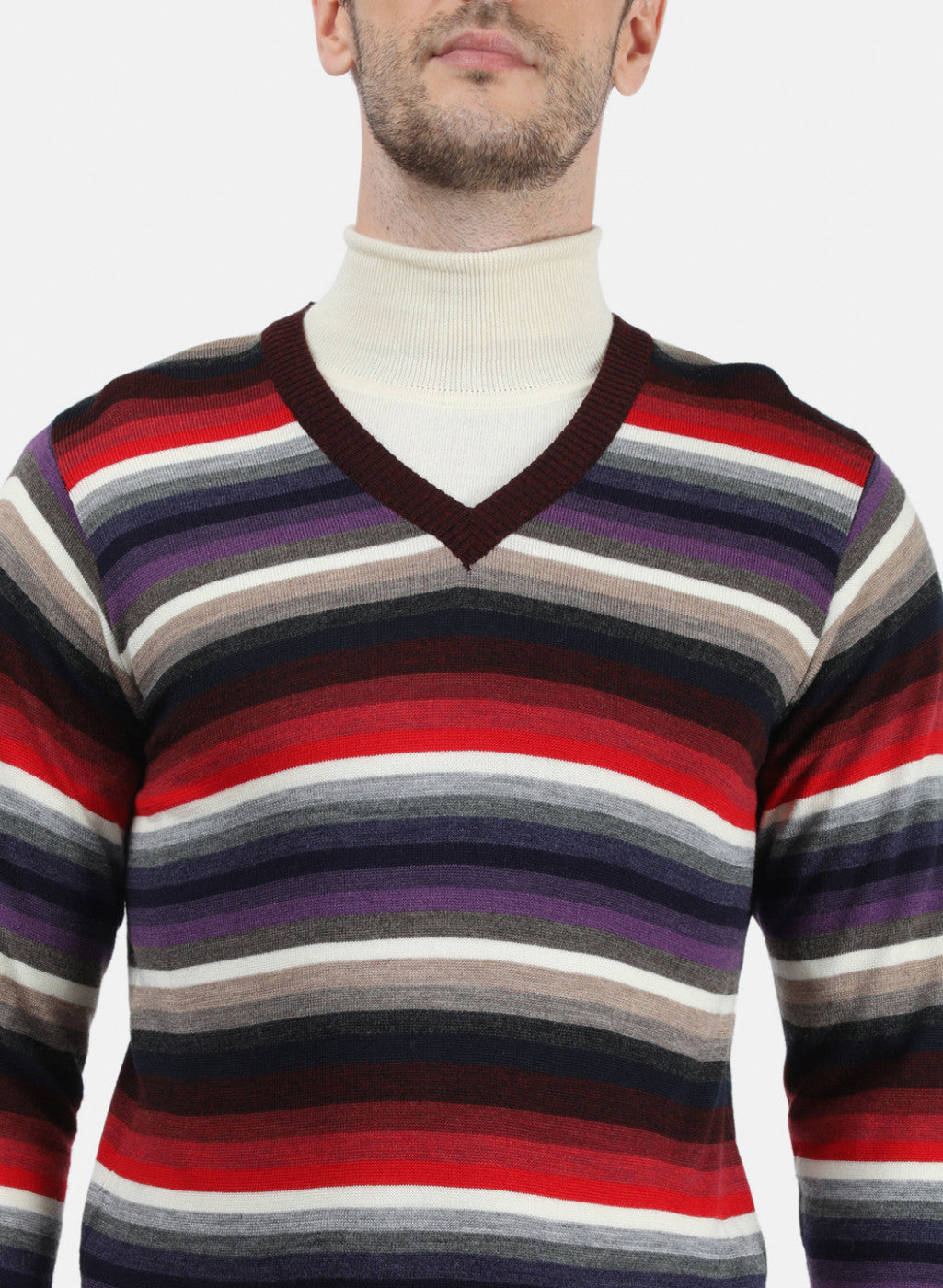 Men Multicolor Solid Pullover