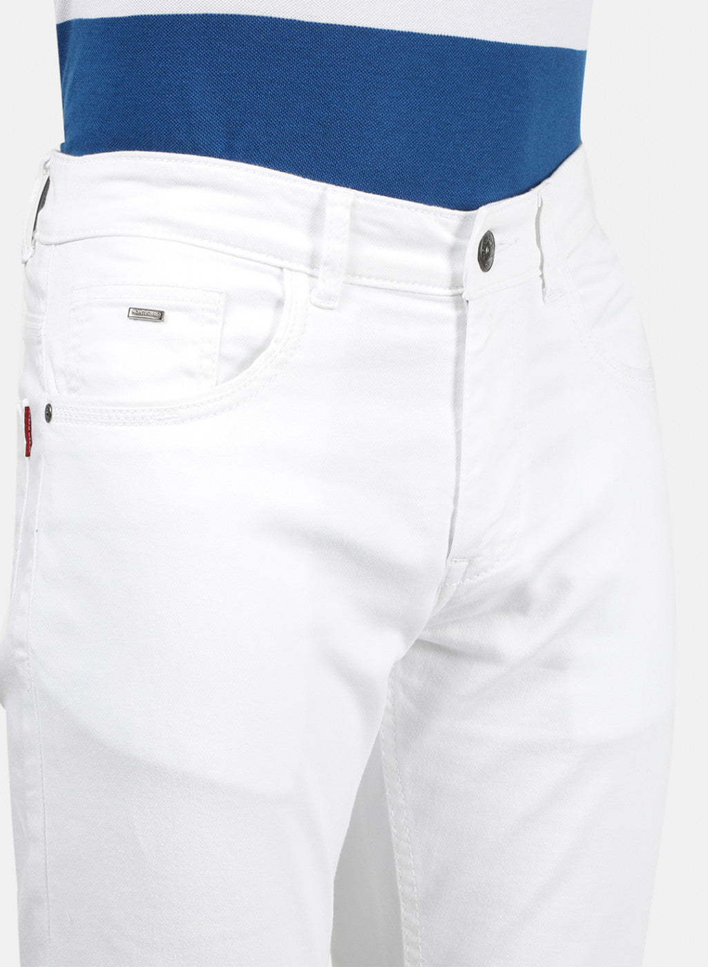 Mens White Skinny Denim