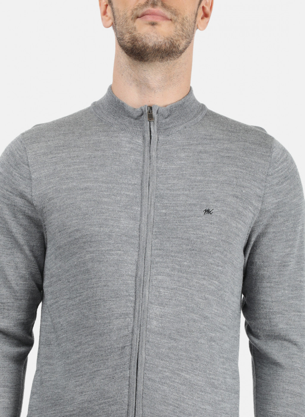 Men Grey Solid Pullover