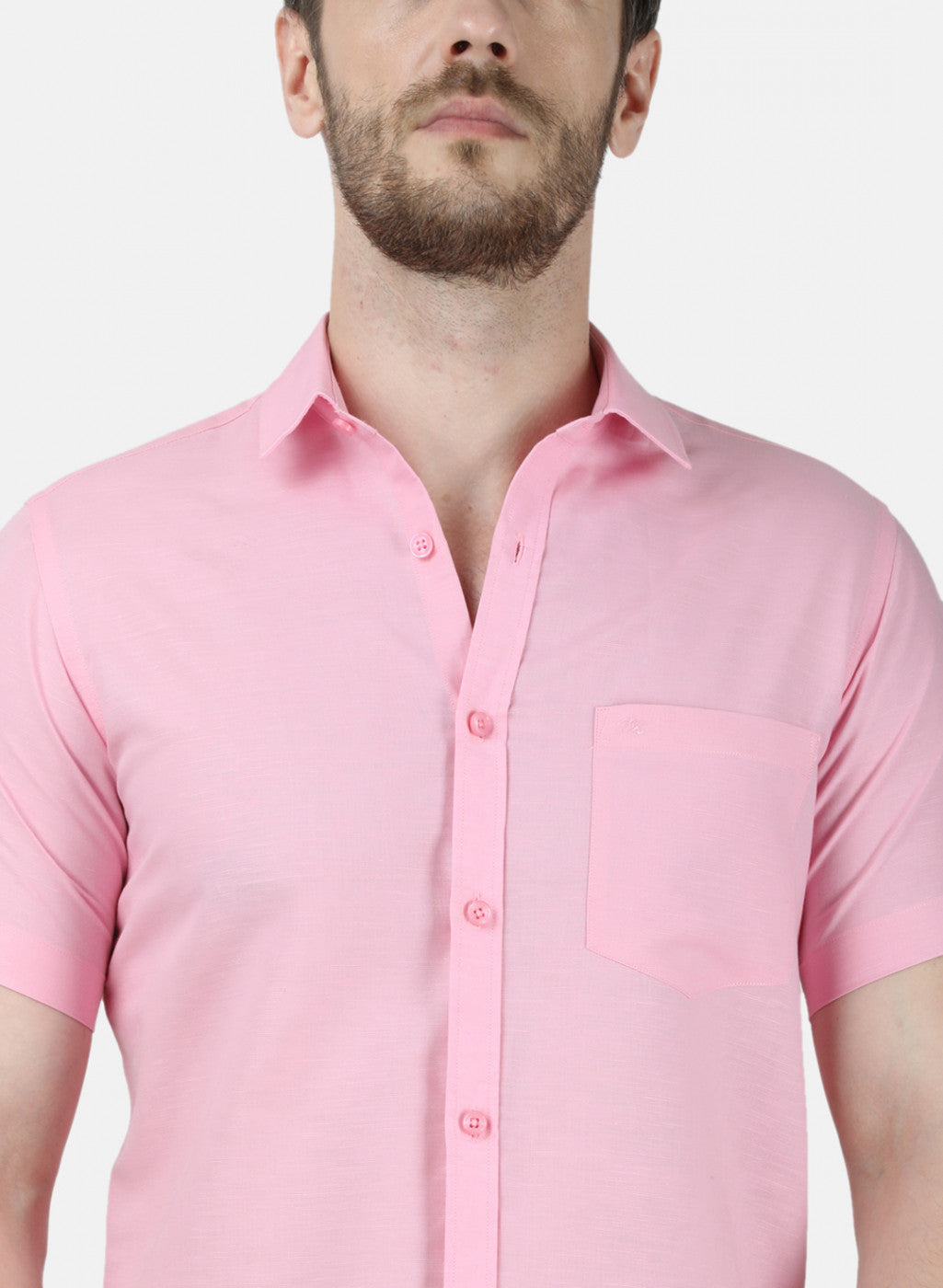 Mens Pink Solid Shirt