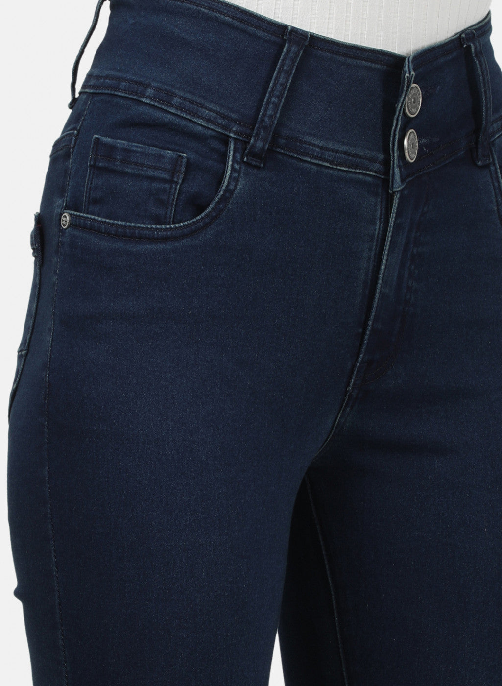 Womens Blue Plain Denims