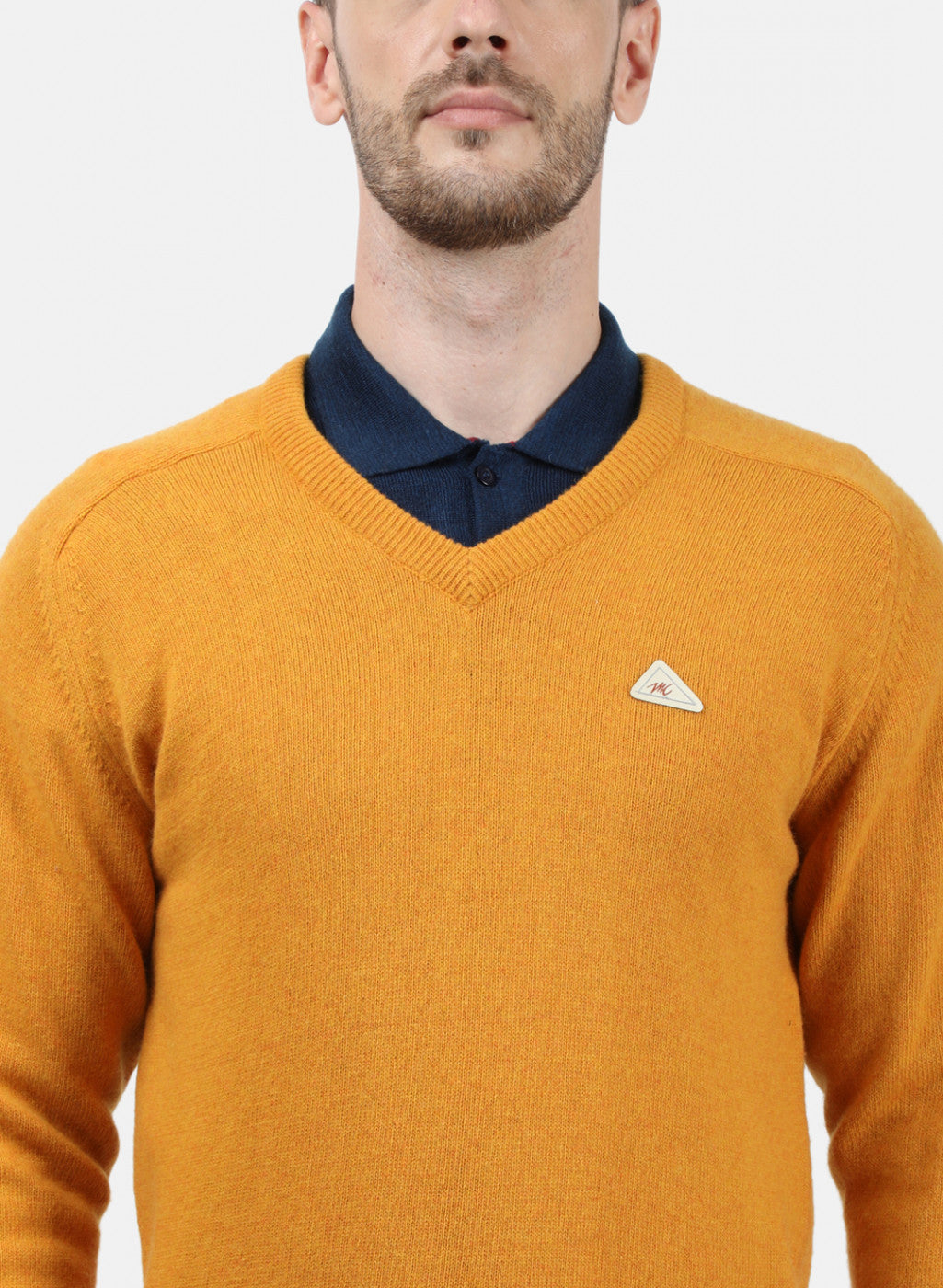 Men Yellow Solid Pullover