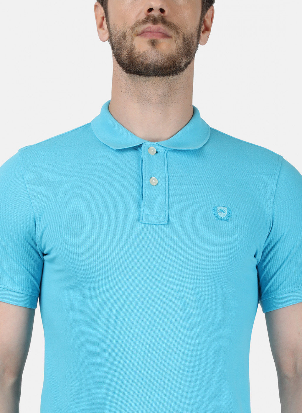 Mens Blue Plain T-Shirt