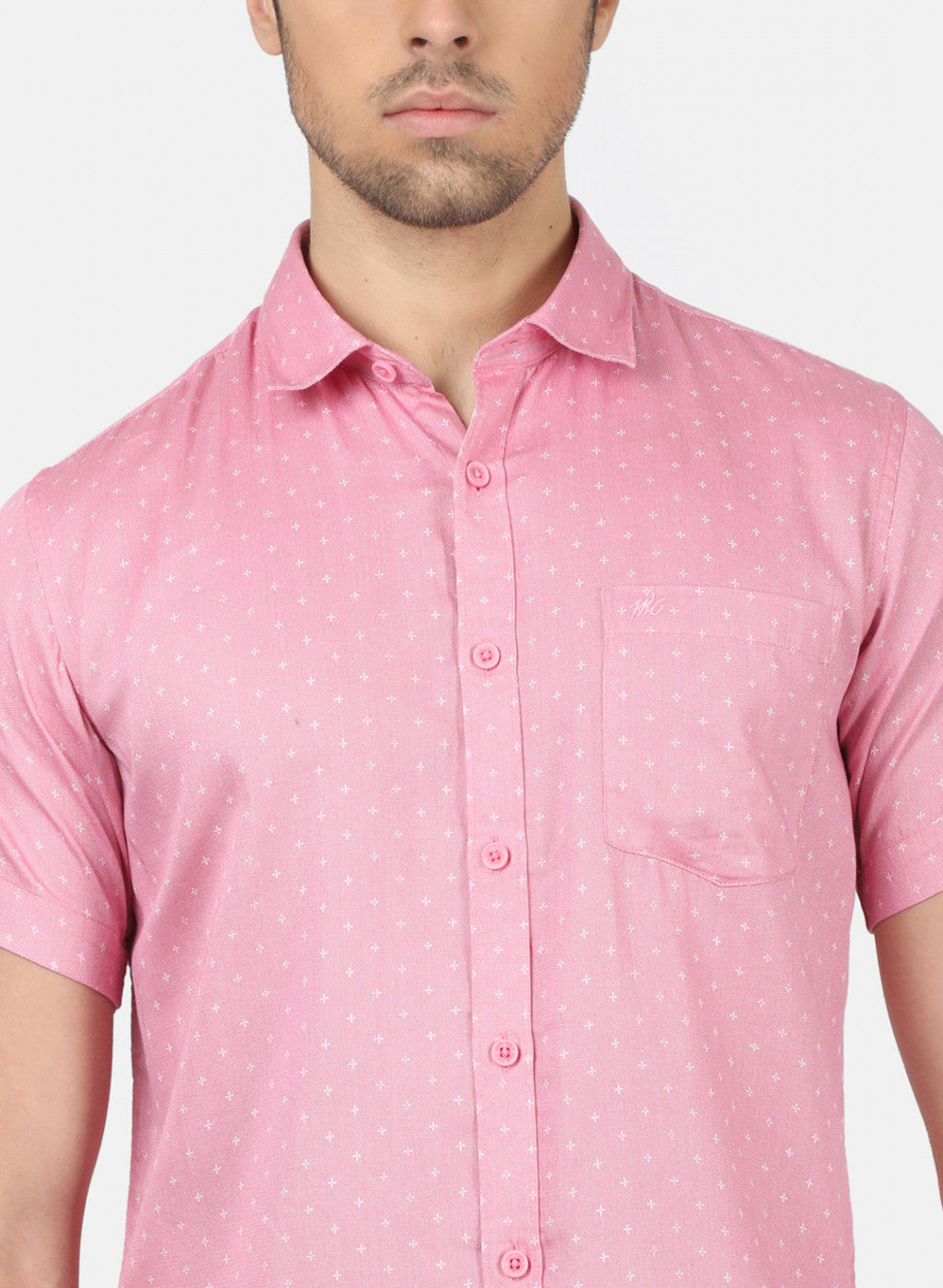 Men Pink Printed Shirts