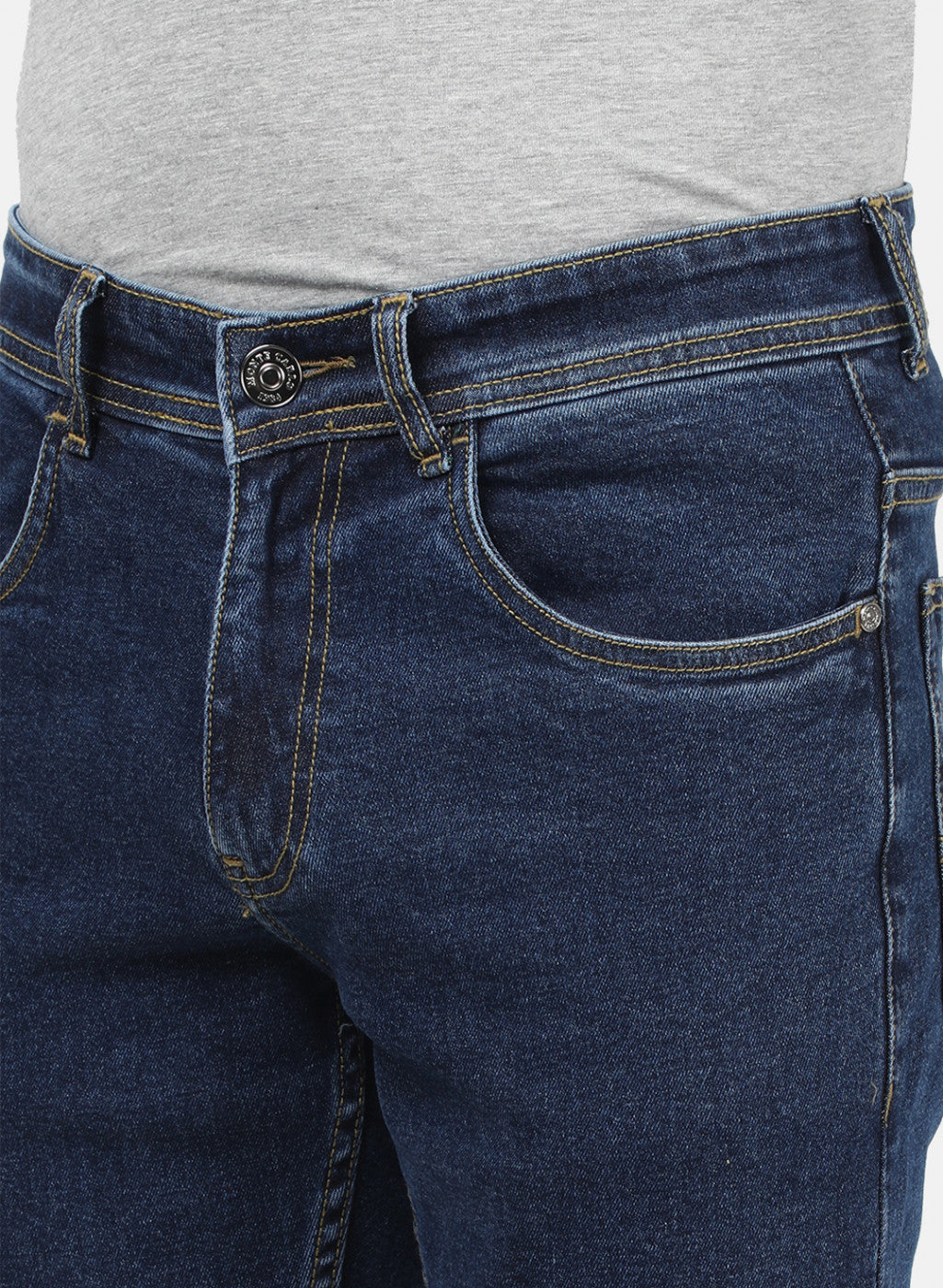 Men Blue Plain Denims