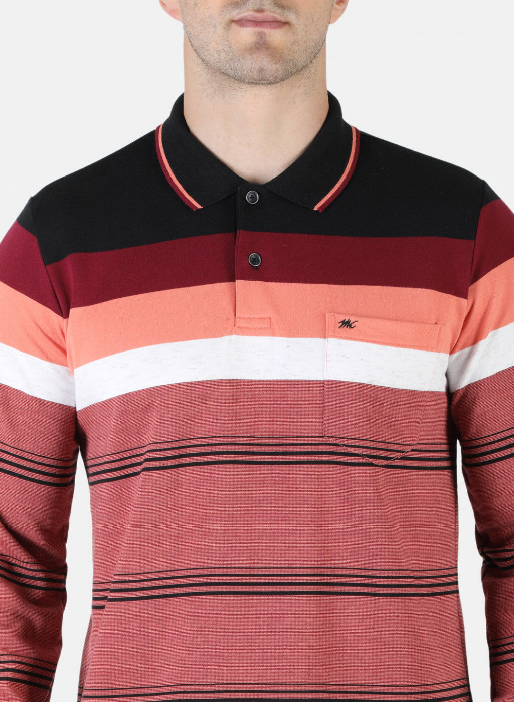 Men Maroon Stripe T-Shirt