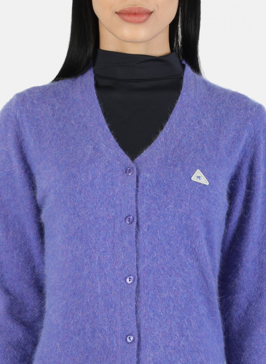 Women Purple Solid Cardigan