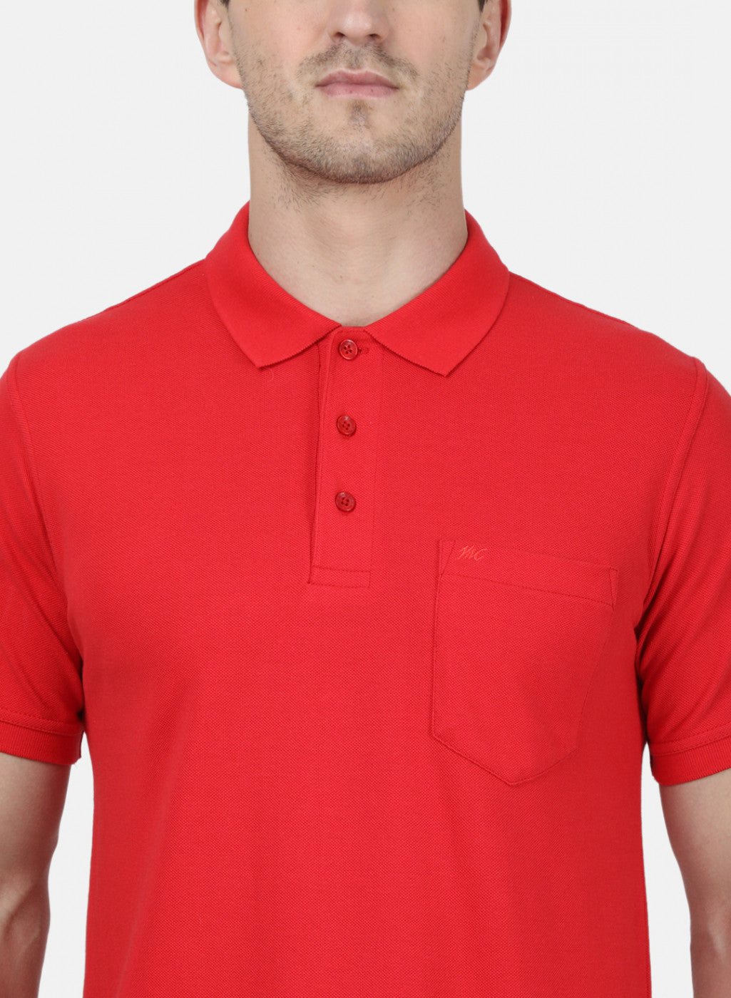 Mens Red Plain T-Shirt