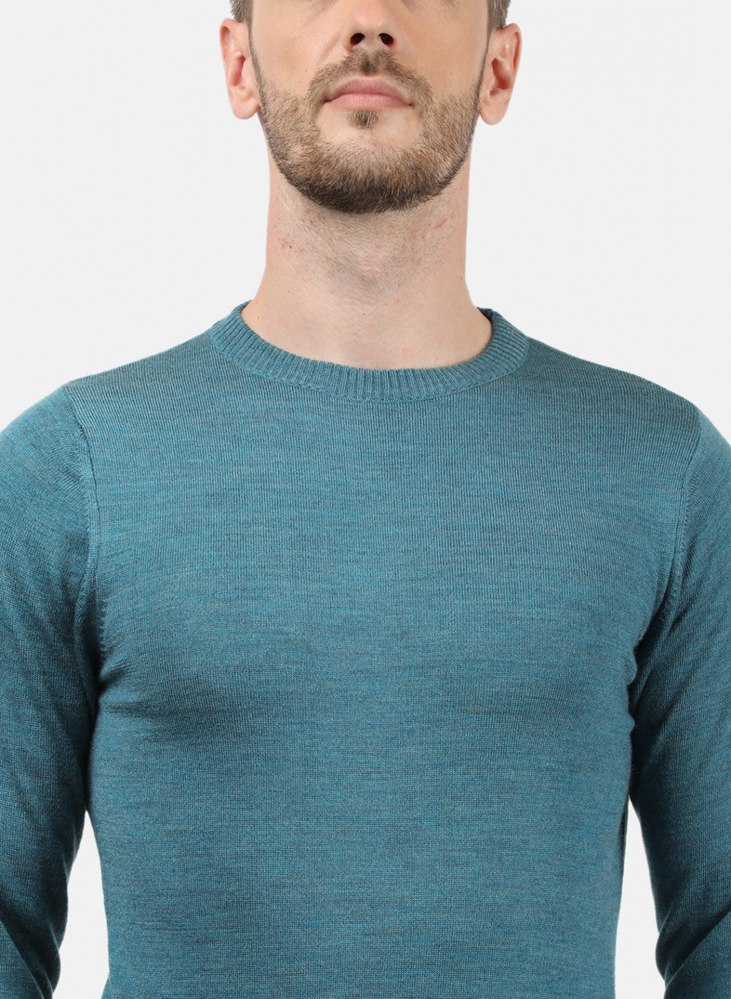 Men Blue Solid Pullover