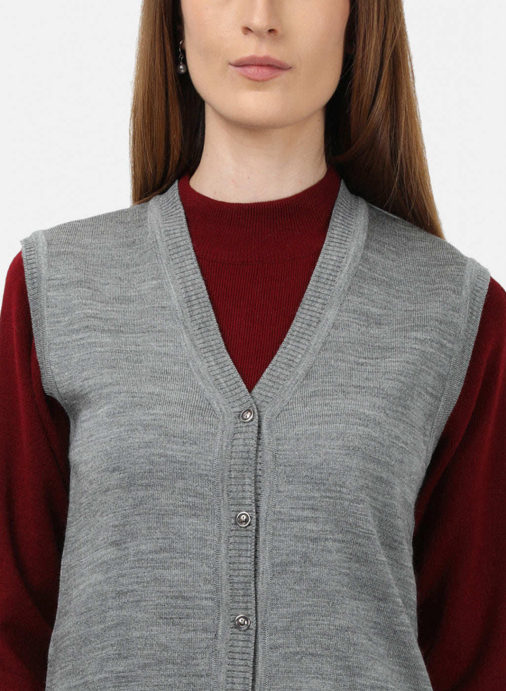 Women Grey Solid Cardigan